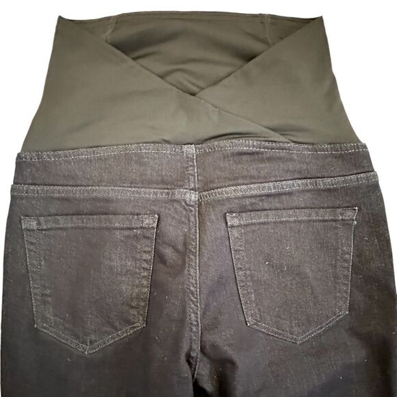 Isabel Maternity ~ Over the Tummy Dark Denim Jeggings ~ crossover low back waist - Picture 2 of 9